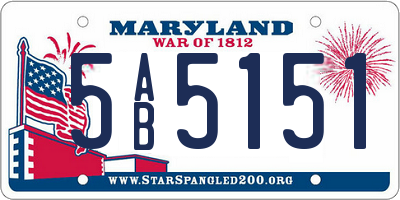 MD license plate 5AB5151