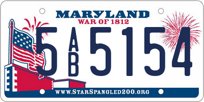 MD license plate 5AB5154