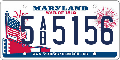 MD license plate 5AB5156