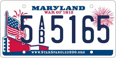 MD license plate 5AB5165