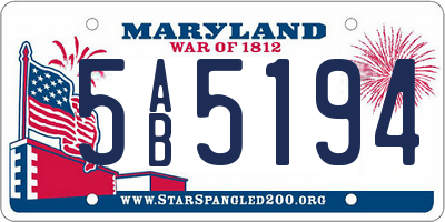 MD license plate 5AB5194
