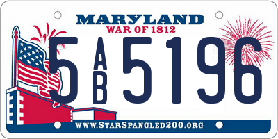MD license plate 5AB5196