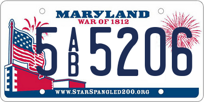 MD license plate 5AB5206