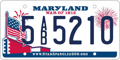 MD license plate 5AB5210