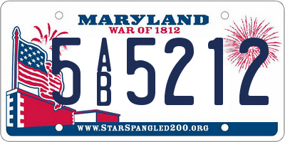MD license plate 5AB5212