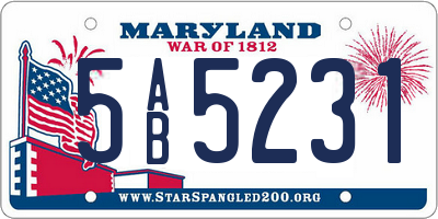 MD license plate 5AB5231