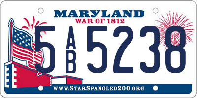 MD license plate 5AB5238