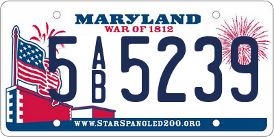 MD license plate 5AB5239