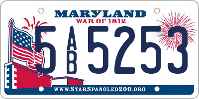MD license plate 5AB5253