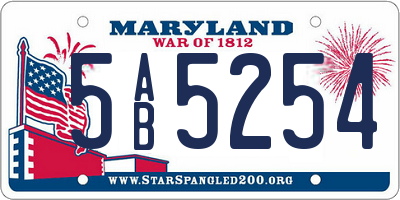 MD license plate 5AB5254
