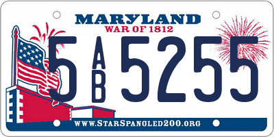 MD license plate 5AB5255