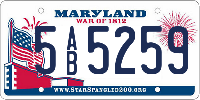 MD license plate 5AB5259