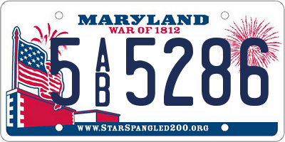 MD license plate 5AB5286