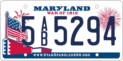 MD license plate 5AB5294