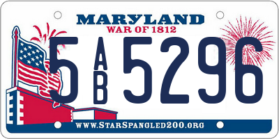 MD license plate 5AB5296