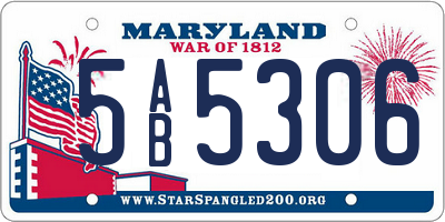 MD license plate 5AB5306