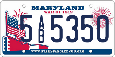 MD license plate 5AB5350