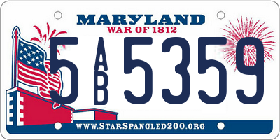 MD license plate 5AB5359