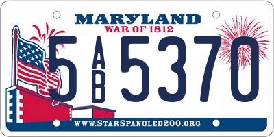 MD license plate 5AB5370