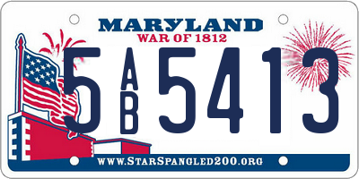MD license plate 5AB5413