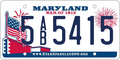 MD license plate 5AB5415