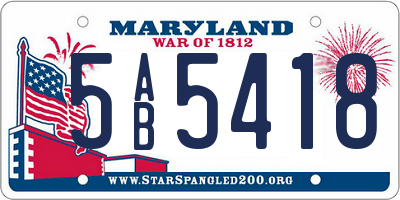 MD license plate 5AB5418