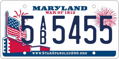 MD license plate 5AB5455