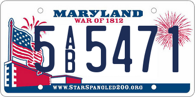 MD license plate 5AB5471