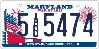 MD license plate 5AB5474