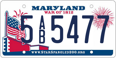 MD license plate 5AB5477