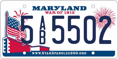 MD license plate 5AB5502