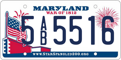 MD license plate 5AB5516