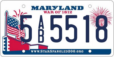 MD license plate 5AB5518