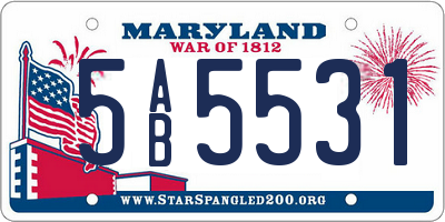 MD license plate 5AB5531