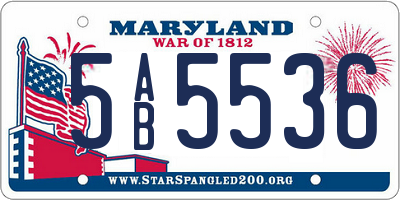 MD license plate 5AB5536