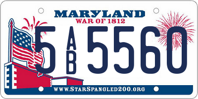 MD license plate 5AB5560