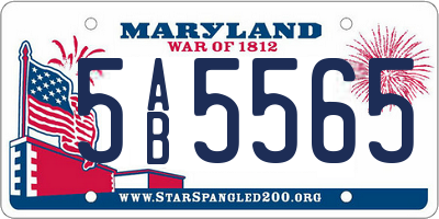 MD license plate 5AB5565