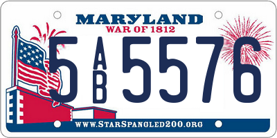 MD license plate 5AB5576