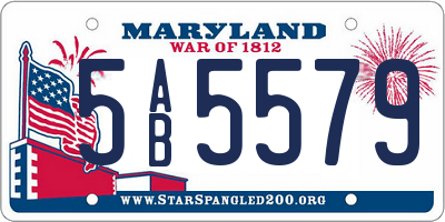 MD license plate 5AB5579
