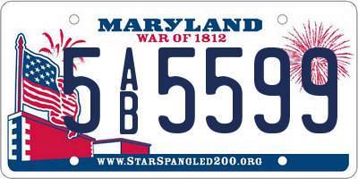 MD license plate 5AB5599