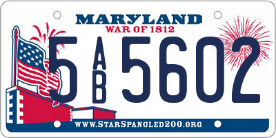 MD license plate 5AB5602