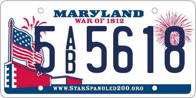MD license plate 5AB5618