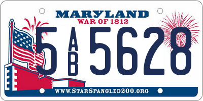 MD license plate 5AB5628