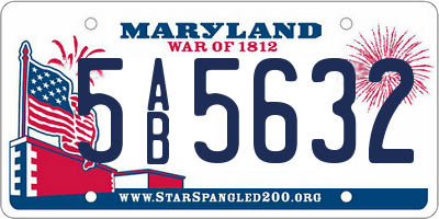 MD license plate 5AB5632