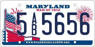 MD license plate 5AB5656