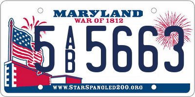 MD license plate 5AB5663