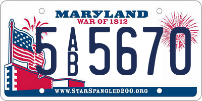 MD license plate 5AB5670