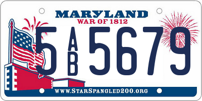 MD license plate 5AB5679
