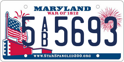 MD license plate 5AB5693