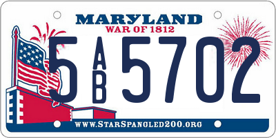 MD license plate 5AB5702